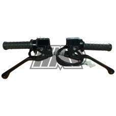 Manete pretas com punhos M80 com 2 comutadores / KIT - LUSITO